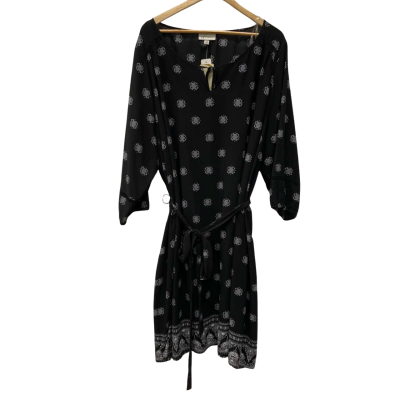 Autograph Womens  Size 26 Border Printed/Casual Dress Black  / Pattern 