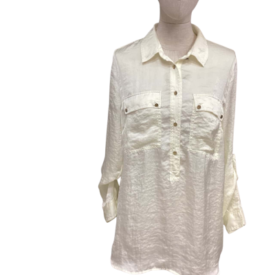Michael Kors Womens  Size M Long Sleeve Shirt Ivory