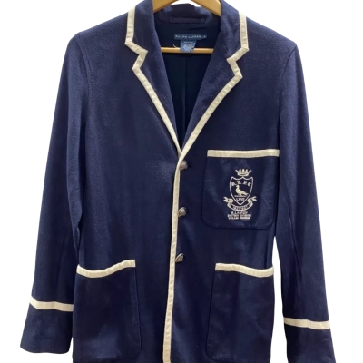 Ralph Lauren Womens  Size 6 Blazer Cream / Navy Blue 