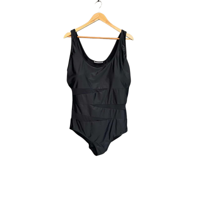 Katies Black mesh one piece swim suit Women's size 20