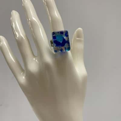 Colourful Glass Adjustable Ring – Vibrant Accessory #GlassRing #BohoJewellery