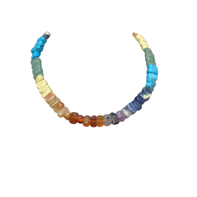 Multi stone necklace, Multicoloured 
