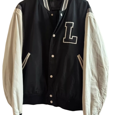  Mens  Size L Winter Jacket Black  / White 