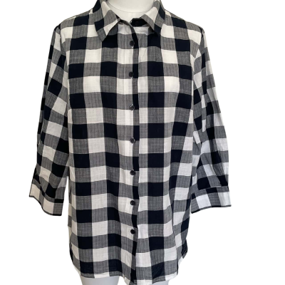 See Saw Womens  Size 10 3/4 Sleeve Shirt Checked 