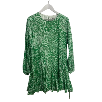 Forever New Women Size 14 Mini Dress Green / White 