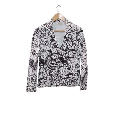 Noni B Womens  Size 10 3/4 Sleeve Top Black  / White 