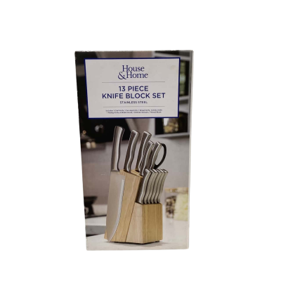 House & Home 13 piece stainless steel knife block set