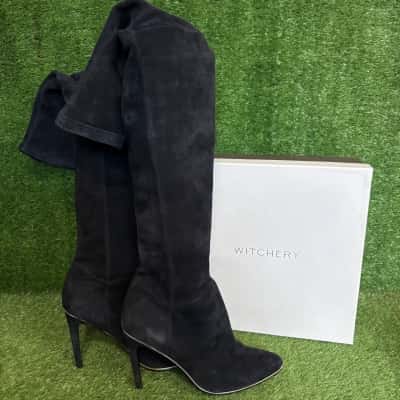 Witchery Isabel Over-Knee Black Boots Size 40