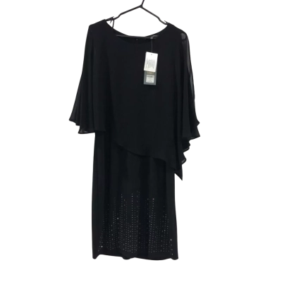 Liz Jordan Luxe Black Julia Dress With Beaded Hem Size 16