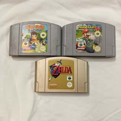 VINTAGE Nintendo 64 Game Cartridges (Mario Kart, Diddy Kong Racing, Zelda)
