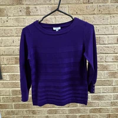 W. Lane Womens berry rib trim knit Size XS 