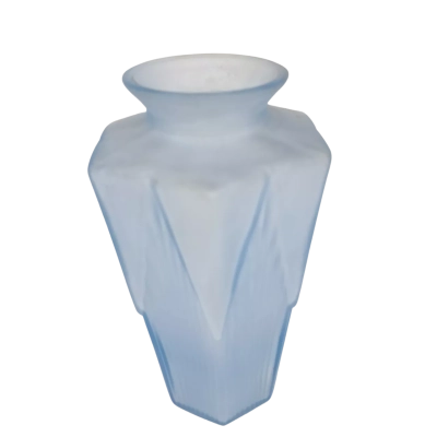 ART DECO SKYE BLUE FROSTED BLUE VASE