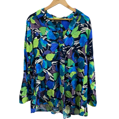 Autograph Womens  Size 20 1/2 Placket Shirt Blue Floral