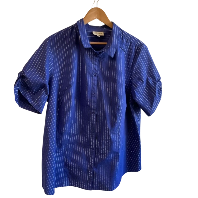 “Autograph” -Womens -Size 20 -Short Sleeve -Top Blue / Silver 