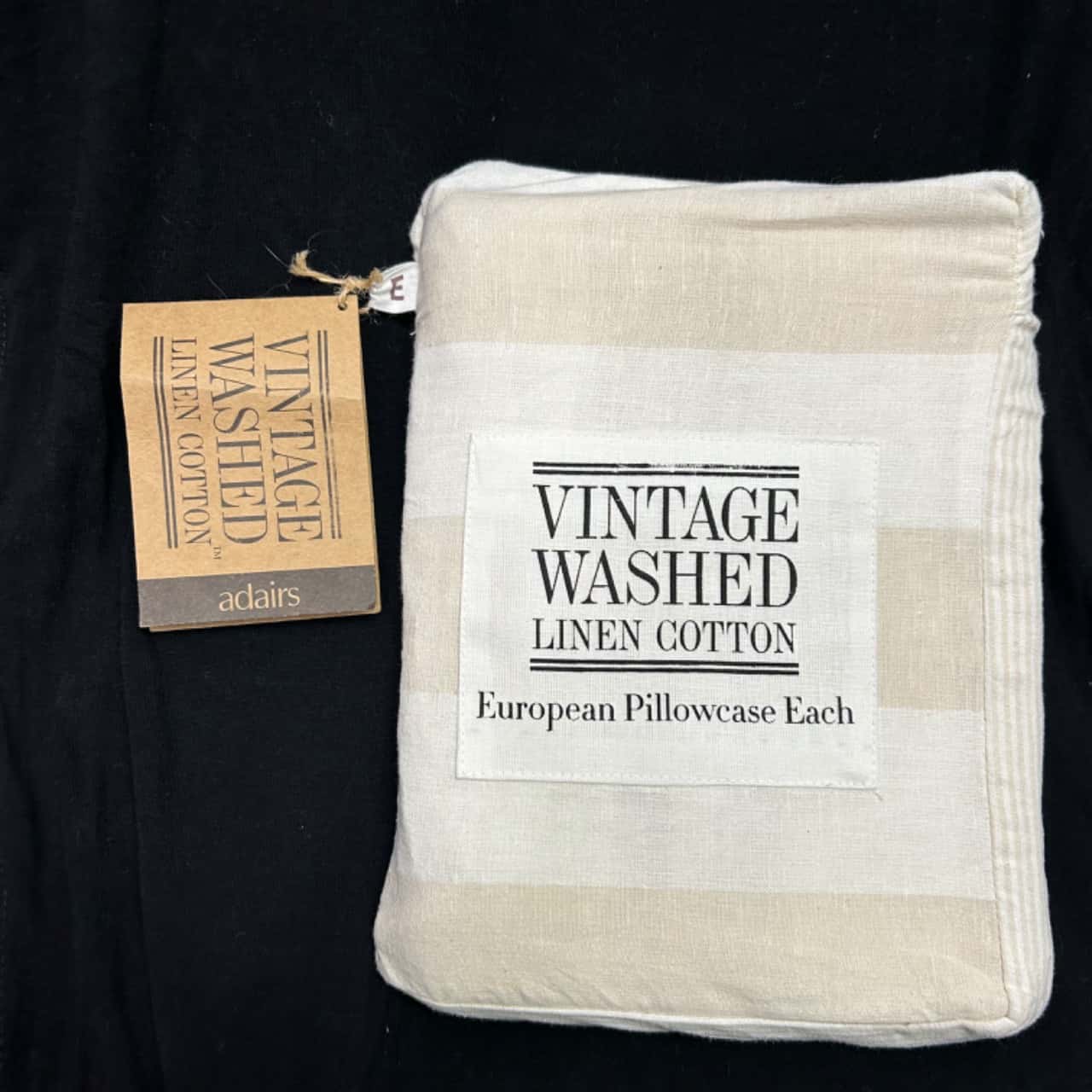 Adairs Vintage Washed Linen/Cotton European Pillow Case(s)