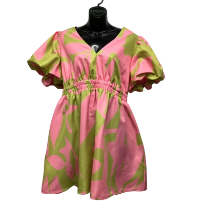 VH & Co  Women's  Size 14 Mini Dress / Party Dress Green / Pattern / Pink  