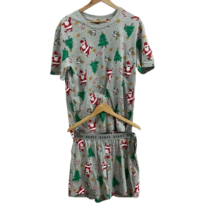 Bonds Mens  Size M Grey Christmas Pj set