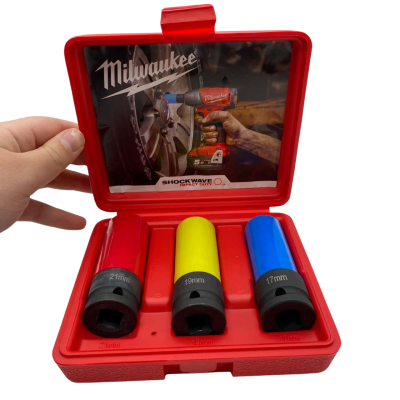Milwawke Shockwave 3 Pce Automotive Impact Duty Socket Set       BRICA1