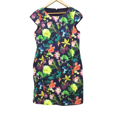 Sportscraft Women’s  Size 14 Navy Blue Floral Dress