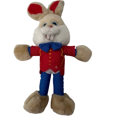 Vintage Red Tulip Stuffed Bunny 