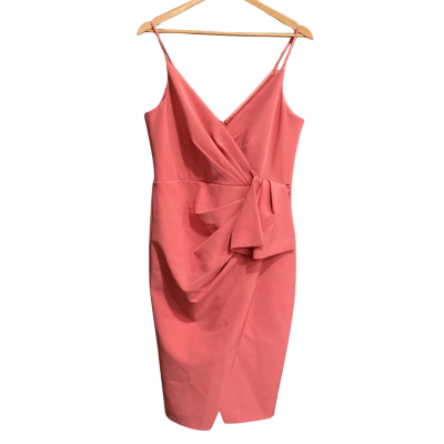 BNWT Forever New Alexis Wrap Midi Dress Summer Melon Size 12