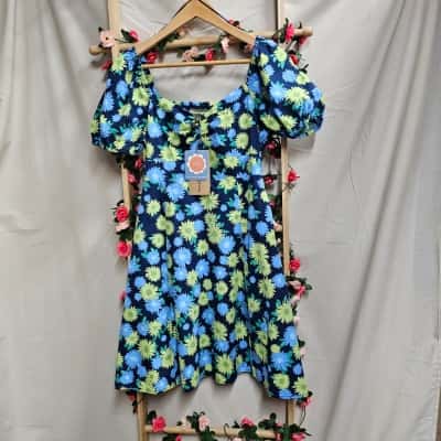 Womens Princess Highway Navy Blue Floral Dress Size 10 RRP $108.00