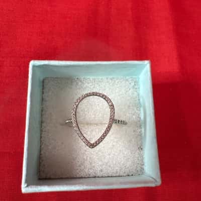 Women's Pandora Sterling Silver Teardrop Silhouette Ring 