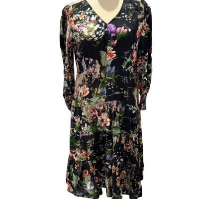 Orientique Womens  Size 12 Floral Dress / Long Sleeve Dress / Midi Dress Floral 