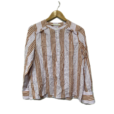 Marie Louise de Monterey Womens Top Size 6 Brown / Purple / White 