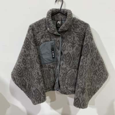 AAE Active Hiker Teddy Jacket Womens  Size 6 Grey 