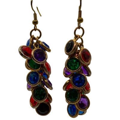  Womens Earrings Gold / Multicoloured 