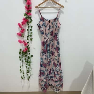 Crossroads Womens Shoestring Strap Floral Dress Size 20 Floral / Pink  