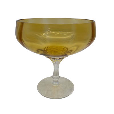 Vintage Amber Glass Compote
