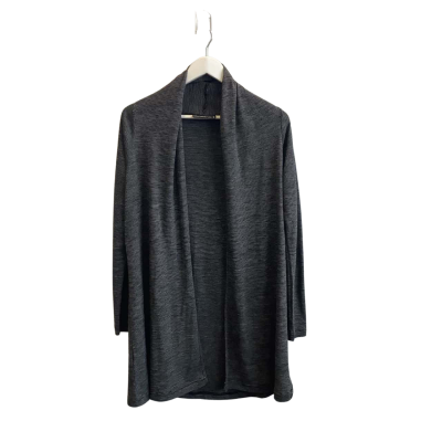 Smitten Womens Size 10 Longline Wool Cardigan Pinstriped