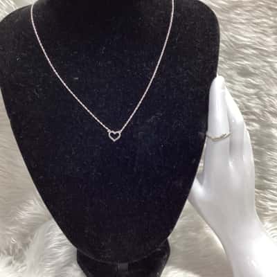 Michael Hill  Womens  Sterling Silver Necklace & Ring 