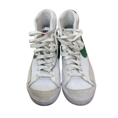 Nike White and Green Youth Sneakers Size US 5Y
