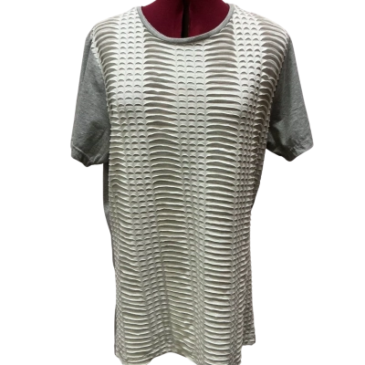  Womens  Size XXL Short Sleeve Shirt Grey / White 