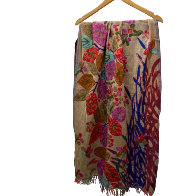  Namaskar Women's Wool Floral / Multicoloured Scarf