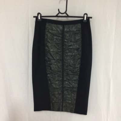 Karen Millen Womens Size 10 Pencil Skirt Black  / Grey / Pattern 