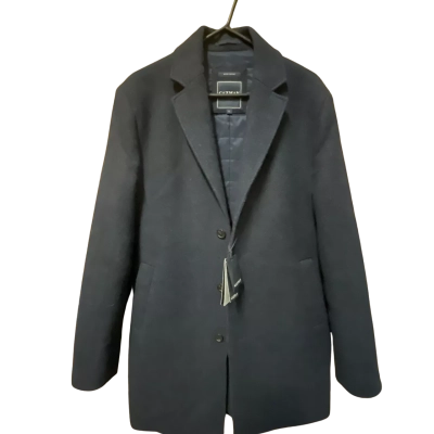 BNWT Gazman Mens Overcoat Size L Blue / Navy Blue 