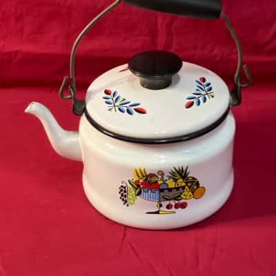Vintage Enamelware Teapot Kettle