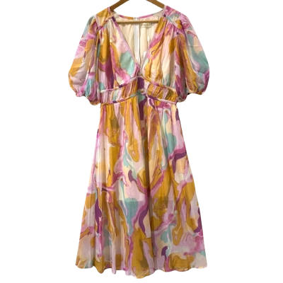 Gingham & Heels Size 12 Multicoloured Maxi Dress 