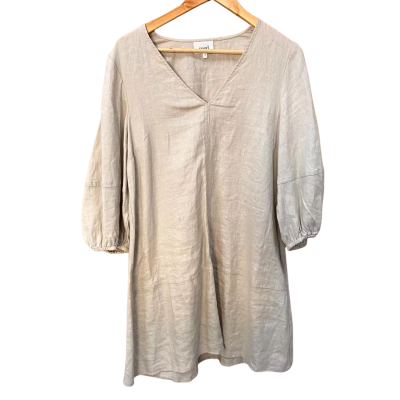Seed Heritage Beige V-Neck Seam Detail Dress Size 8