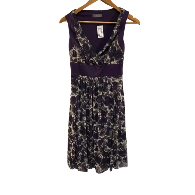 Jacqui-E Womens Dress Size 6 Black  / Floral / Purple 