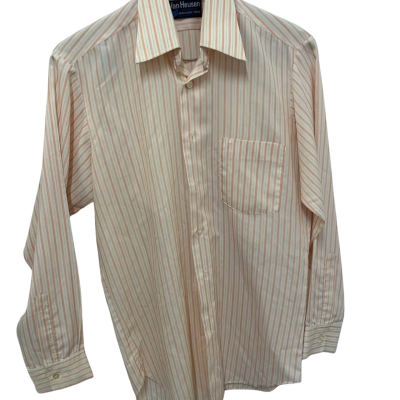 Van Heusen Mens Long Sleeve Shirt Cream / Orange Vintage