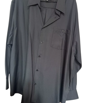  Mens  Size XXXL Business Shirt Black  / Pinstriped 