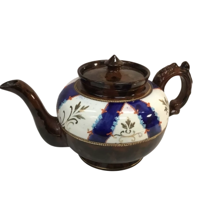 Brown Patterned Teapot Approx 26.5 x 13cm