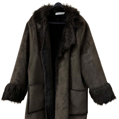 Maggie brown faux fur coat 