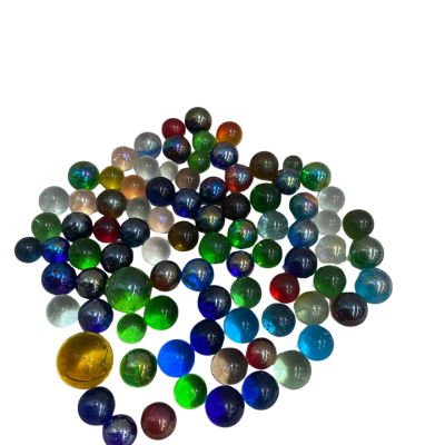 Vintage Glass Marbles - Various Colours and Sizes - 86 in total