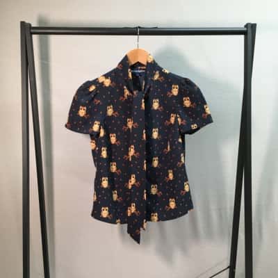 Princess Highway Womens Size 6 Button Up Top with Owls 